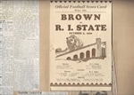 1929 Brown University (NCAA) Football Scorecard Lot of (2) with Accompanying Scrapbook Page