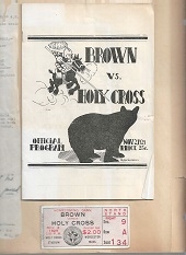 1929 Brown University (NCAA) Football Program/Scorecard Lot of (2) with Accompanying Scrapbook Page
