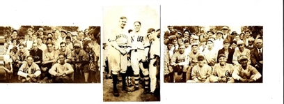 1930 Brown University (NCAA) Baseball Lot of (3) Original Photos with Accompanying Scrapbook Page