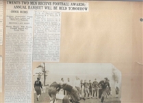 1929 Brown University (NCAA) Football Original Practice Session Sepia Toned Photo with Accompanying Scrapbook Page