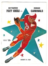 1958 SF 49'ers (NFL) vs. Chicago Cardinals (Pre-Season) Football Program