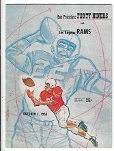 1960 SF 49'ers (NFL) vs. LA Rams Pro Football Program at Kezar Stadium