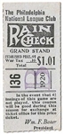1920 Philadelphia Phillies (NL) Baker Bowl Ticket Stub