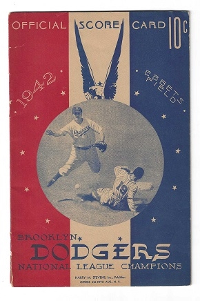 1942 Brooklyn Dodgers (NL) Official Game Program @ Ebbets Field