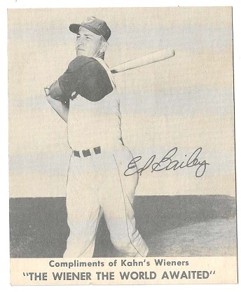 1957 Ed Bailey Kahn's Wieners Baseball Card