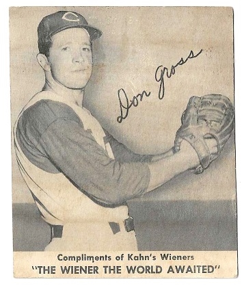 1957 Don Gross Kahn's Wieners Baseball Card