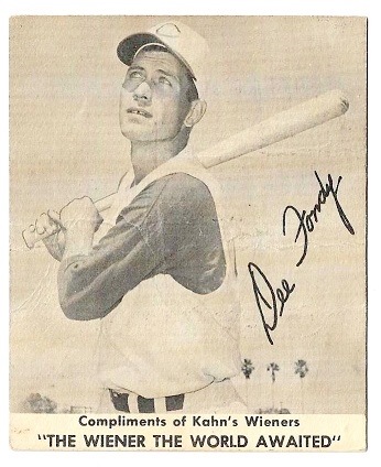 1958 Dee Fondy  Kahn's Wieners Baseball Card