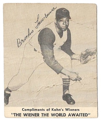 1958 Brooks Lawrence Kahn's Wieners Baseball Card