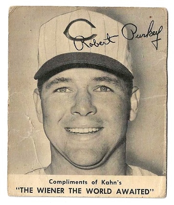 1959 Bob Purkey Kahn's Wieners Baseball Card
