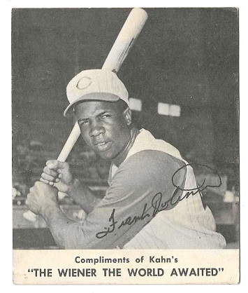 1961 Frank Robinson (HOF) Kahn's Wieners Baseball Card