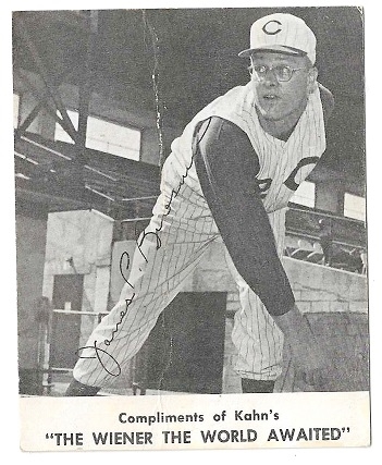 1962 Jim Brosnan Kahn's Wieners Baseball Card