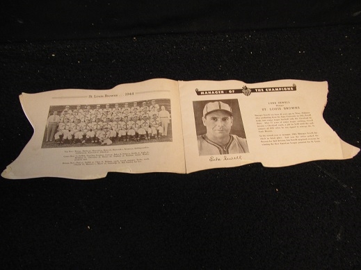 1944 St. Louis Browns (AL Champions) Pennant Shaped  Program Commemorating Their AL Championship