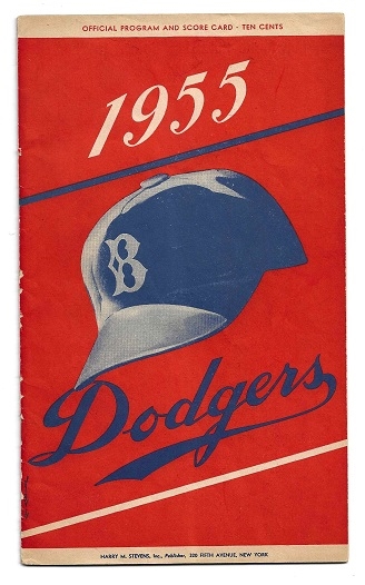 1955 Brooklyn Dodgers ('55 World Champions) Official Program vs. NY Giants