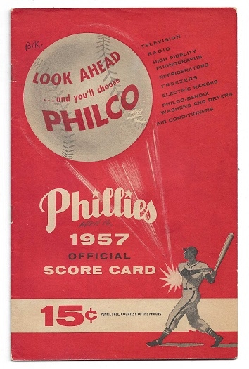 1957 Brooklyn Dodgers Last Season Opener Before Move to West Coast vs. Phillies Program
