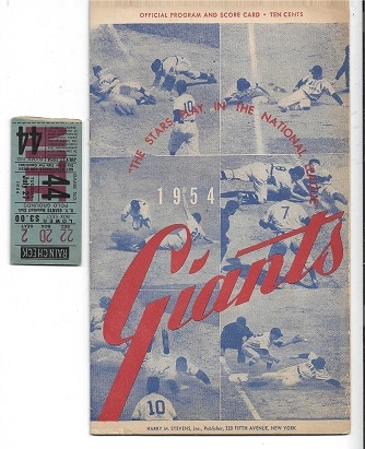 1954 NY Giants Program - Willie Mays Estimated HR Blast of 500+ Ft. - Vs. St. Louis Cardinals