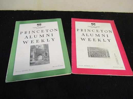 1932 Princeton University (NCAA) Lot of (2) Alumni Magazines with Sports