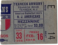 1968 NJ Americans (ABA)Ticket Stub vs. Anaheim Amigos