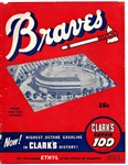 1953 Milwaukee Braves (1st Year of Franchise) May 25th Game vs. Cincinnati Reds Program