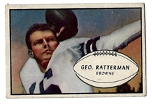 1953 George Ratterman (Cleveland Browns) Bowman Football Card
