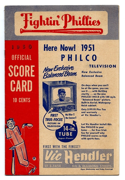 1950 Philadelphia Phillies Program vs. NY Giants at Shibe Park (NL Champs in '50)