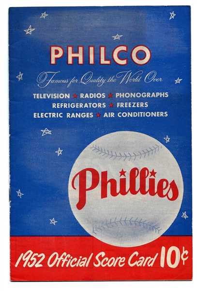1952 Philadelphia Phillies vs. NY Giants Program at Shibe Park/Connie Mack Stadium