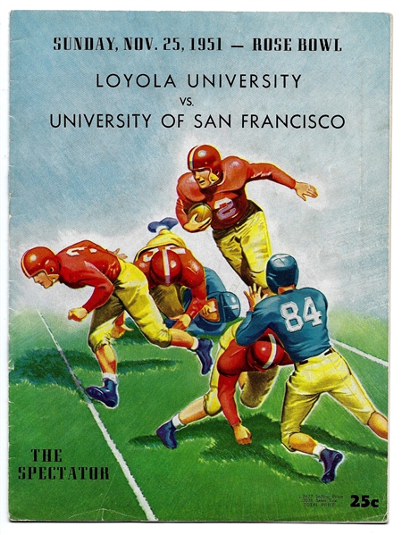 1951 Loyola University vs. U. of San Francisco College Football Program 