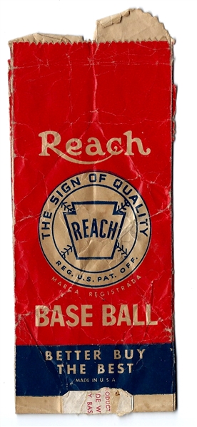 1953 Reach Official Baseball Bag - Opened Without The Ball