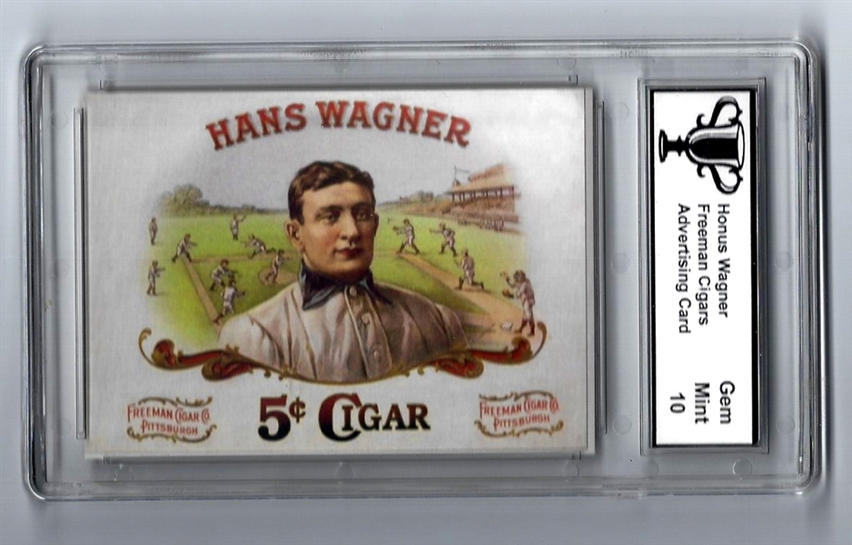 Honus Wagner Freeman Cigars Advertising Card Graded Gem Mint 10 