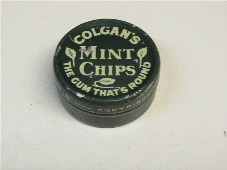 C. 1909 Colgan Chips Empty Canister - Vintage Dead Ball Era Collectible