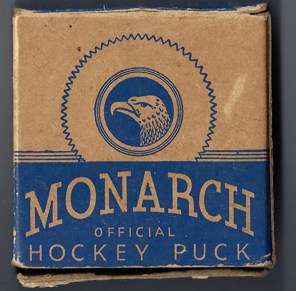 1950's Monarch Hockey Puck In Original Box
