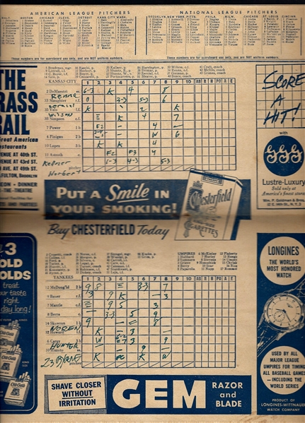 1955 NY  Yankees vs. KC Athletics - 6/21/55 - Mantle HR - Official Program