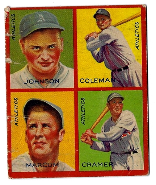 1935 Goudey 4 in 1 Baseball Card