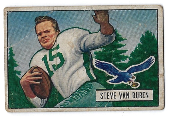 195      Steve Van Buren (HOF - Philadelphia Eagles) Bowman Football Card