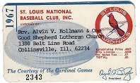 1967 St. Louis Club Cards Membership 