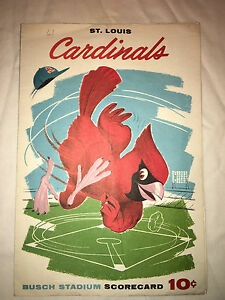 1961 St. Louis Cardinals Official Scorecard 