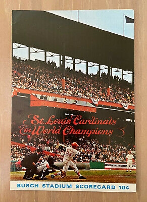 1965 St. Louis Cardinals Official Scorecard at Busch Stadium - #1