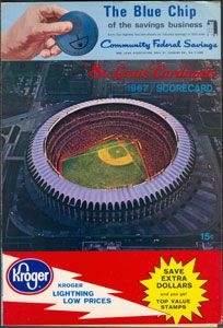 1967 St. Louis Cardinals (World Champions) Official Scorecard