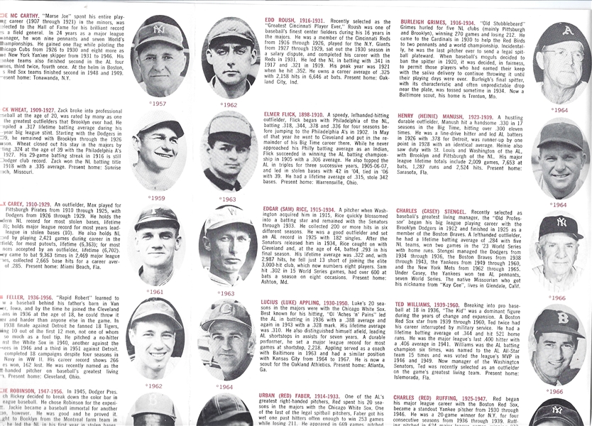 1969 The Cardinals Salute Members of the Hall of Fame