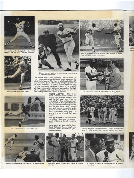 Bob Gibson Booklet - Four Pages - With Facsimile Autograph