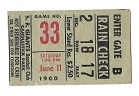 1960 SF Giants - 1st Year of Candlestick Park - Ticket Stub