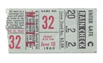 1960 SF Giants - 1st Year of Candlestick Park - Ticket Stub