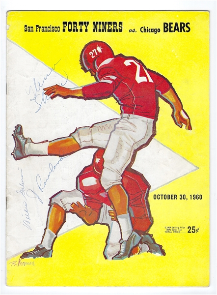 1960 SF 49'ers (NFL) vs. Chicago Bears Official Pro Football Program with Front Cover Autographs