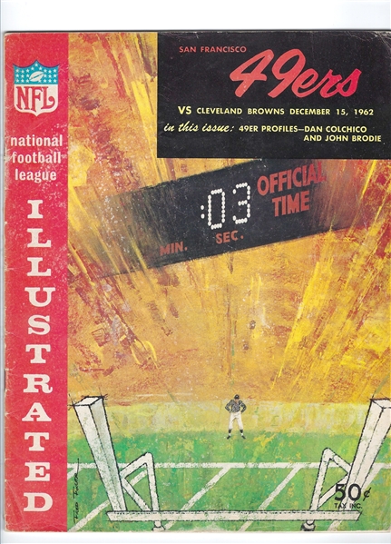 1962 SF 49'ers (NFL) vs. Cleveland Browns at Kezar Stadium