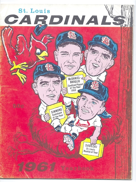 1961 St. Louis Cardinals Official Yearbook 