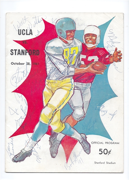 1961 Stanford (NCAA) vs. UCLA College Football Program at Stanford Loaded with Autographs