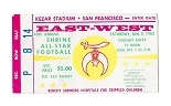 1965 East West - Shrine All Star Football Game Ticket - At Kezar Stadium in SF