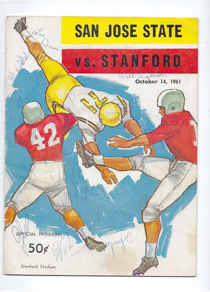 1961 Stanford (NCAA) vs. San Jose State College Football Program with Multiple Autographs