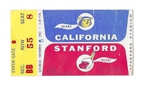 1963 Cal vs. Stanford (NCAA) College Football Ticket at Stanford Stadium