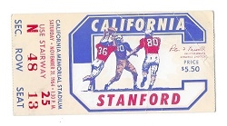 1964 Cal vs. Stanford (NCAA) College Football Ticket at Cal 