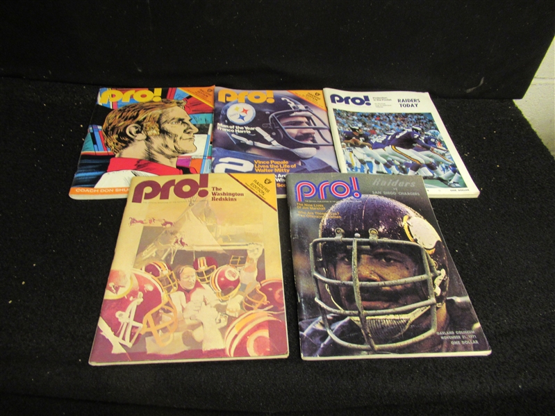 1971 - 1980 Oakland Raiders (NFL) Big Lot of (5) Home Programs - # 3